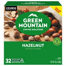 Green Mountain Coffee Roasters Hazelnut Keurig Single-Serve K-Cup Pods, Light Roast Coffee, 32 Count