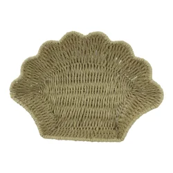 ROOM & RETREAT Paper Rattan Tray For Coffee Table Organizing Weave Shell Shaped Tray