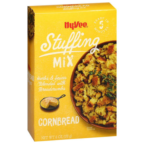 slide 1 of 1, Hy-vee Cornbread Herbs & Spices Blended With Bread Crumbs Stuffing Mix, 6 oz