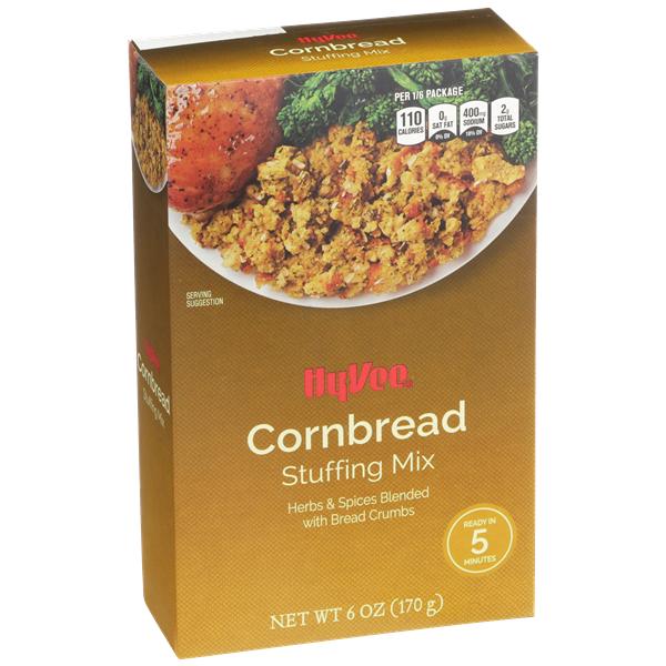 slide 1 of 1, Hy-vee Cornbread Herbs & Spices Blended With Bread Crumbs Stuffing Mix, 6 oz