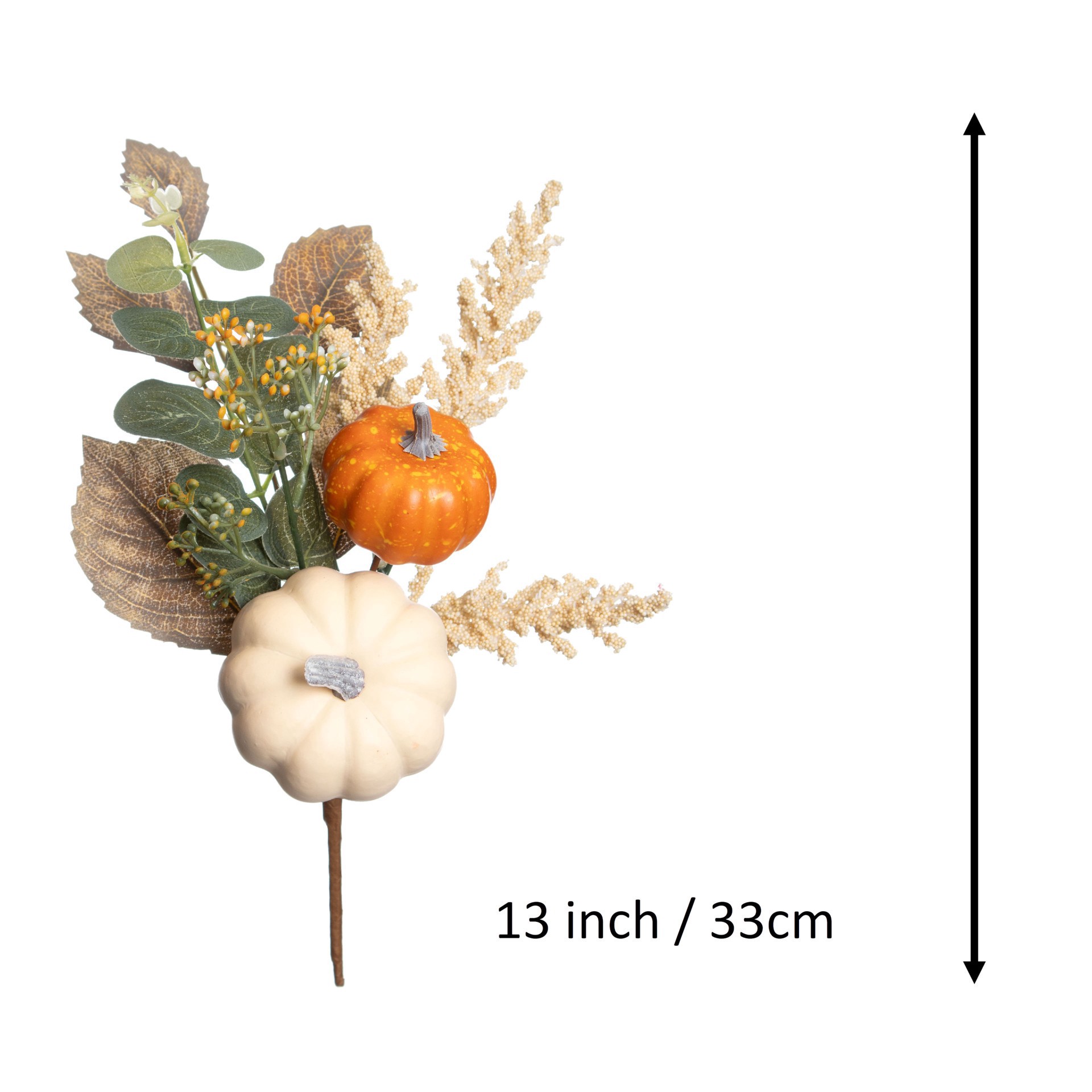 slide 3 of 3, 13" Mixed Pumpkin & Leaves Pick By Ashland, 13 in