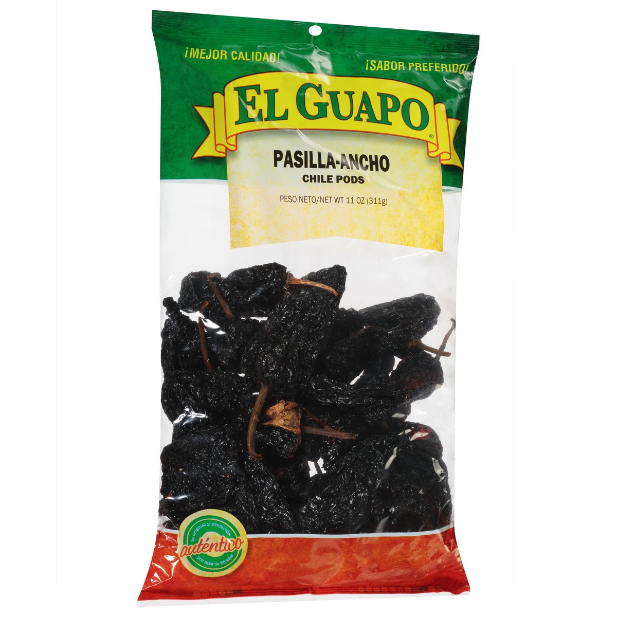 slide 5 of 9, El Guapo Whole Pasilla Ancho Chili Pods, 11 oz, 11 oz