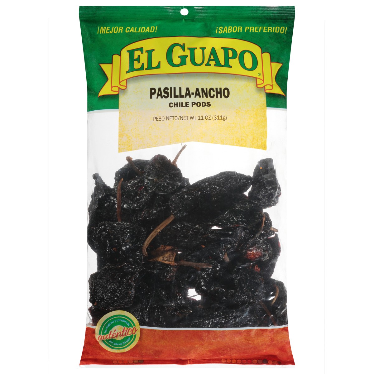 slide 3 of 9, El Guapo Whole Pasilla Ancho Chili Pods, 11 oz, 11 oz