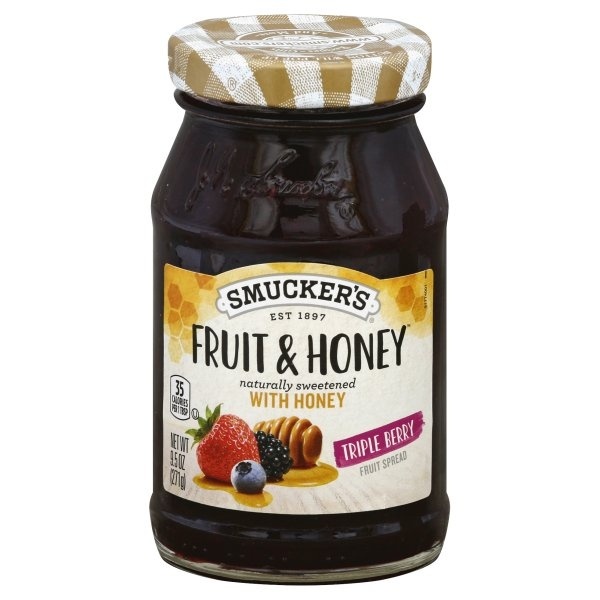 slide 1 of 1, Smucker's Fruit & Honey Triple Berry Spread, 9.5 oz