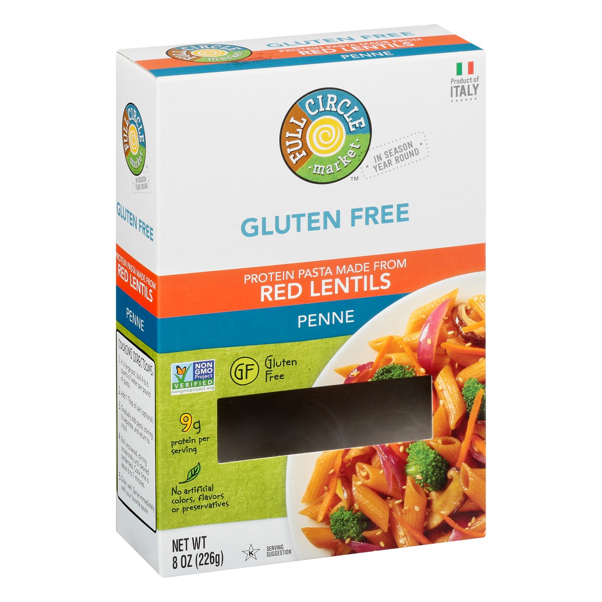 slide 10 of 10, Full Circle Market Gluten Free Red Lentils Penne 8 oz, 8 oz