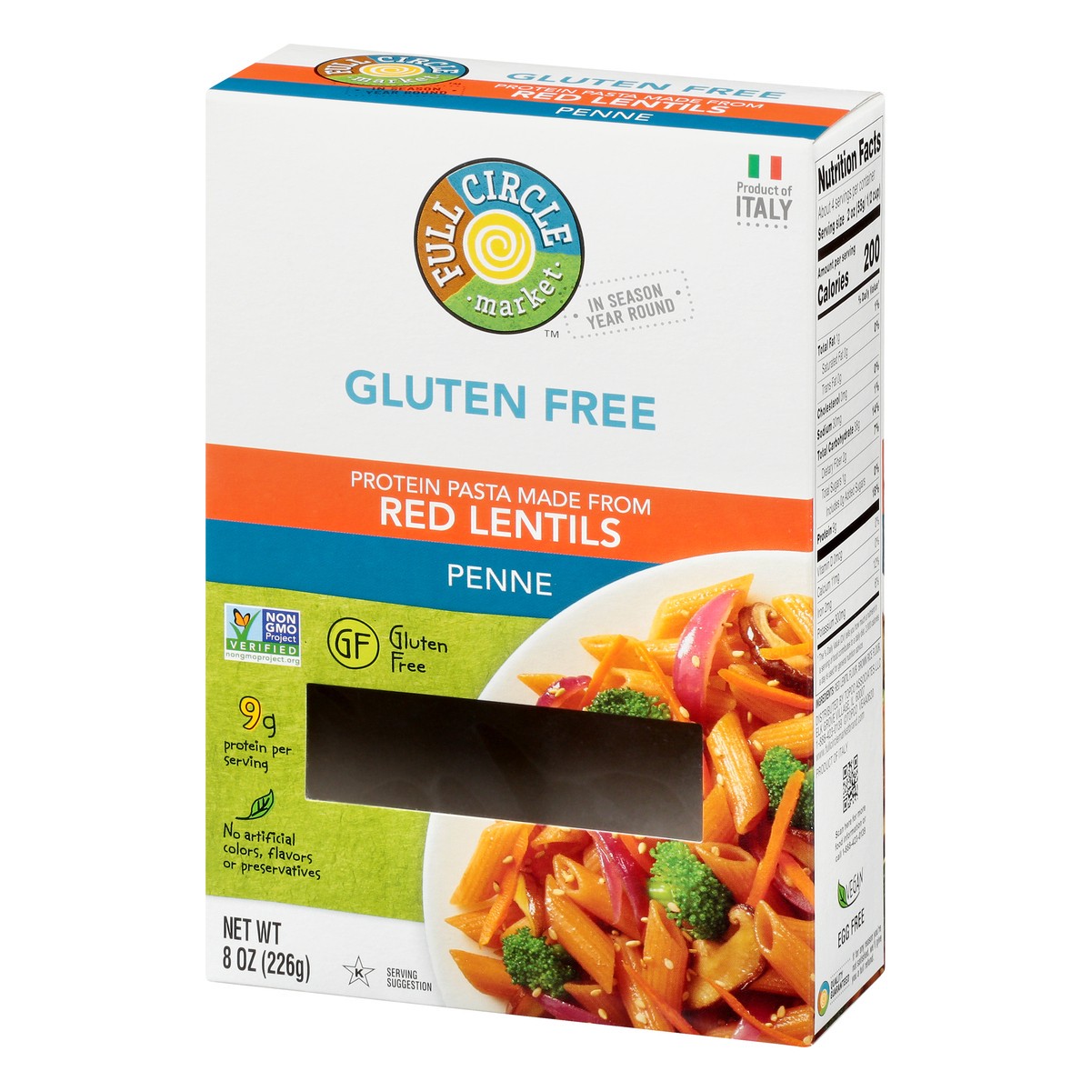 slide 6 of 10, Full Circle Market Gluten Free Red Lentils Penne 8 oz, 8 oz