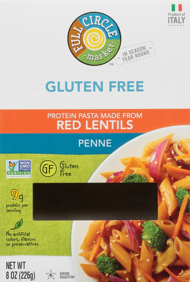 slide 4 of 10, Full Circle Market Gluten Free Red Lentils Penne 8 oz, 8 oz