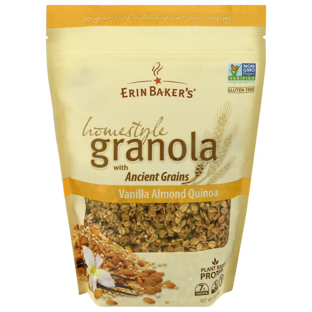 slide 5 of 12, Erin Baker's Homestyle Vanilla Almond Quinoa Granola 12 oz, 12 oz