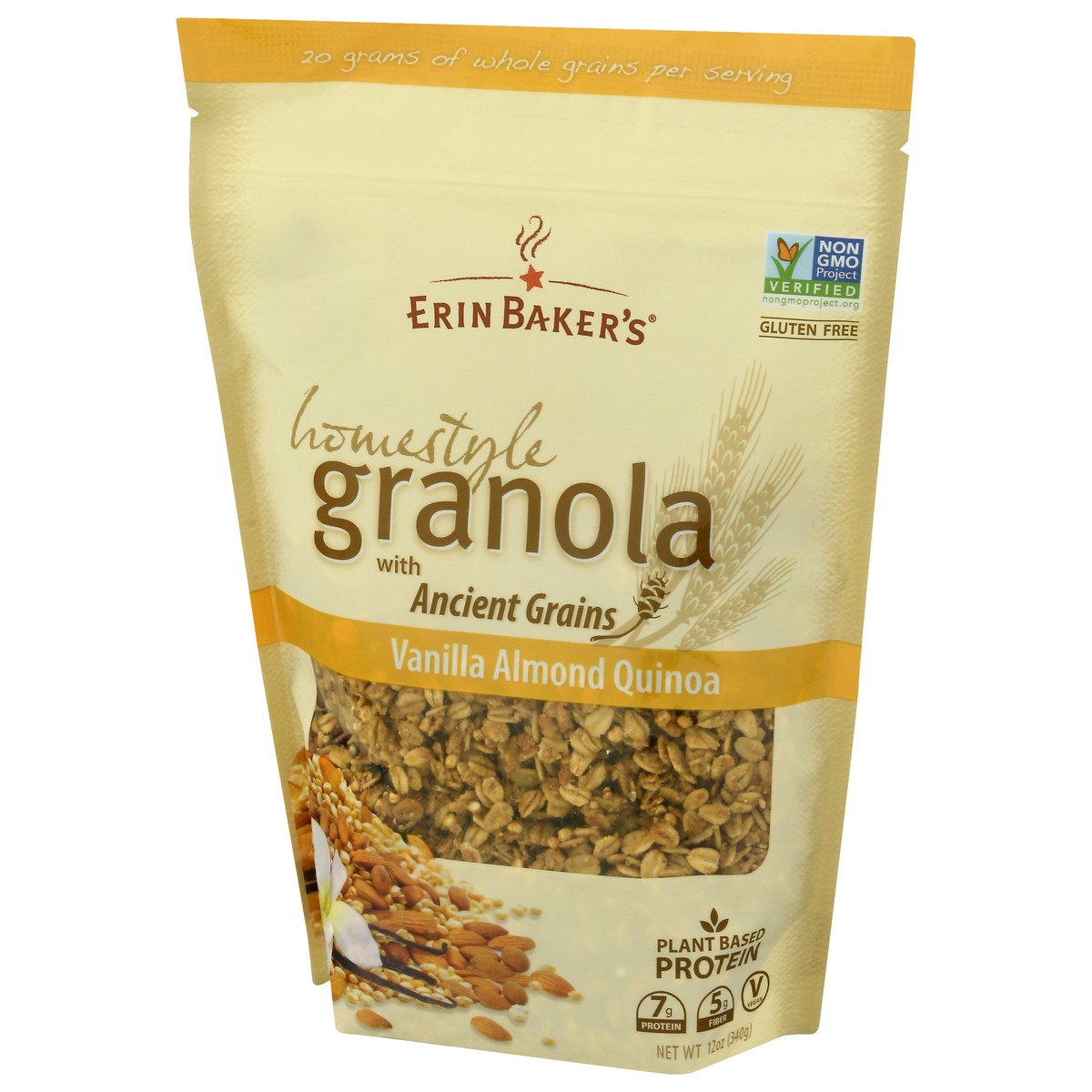 slide 10 of 12, Erin Baker's Homestyle Vanilla Almond Quinoa Granola 12 oz, 12 oz