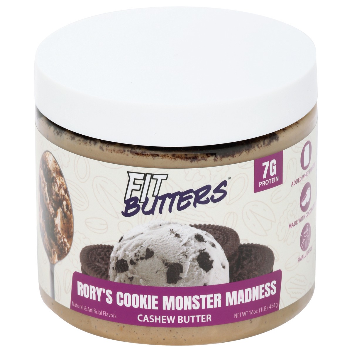 slide 1 of 15, FIt Butters Rory's Cookie Monster Madness Cashew Butter, 16 oz