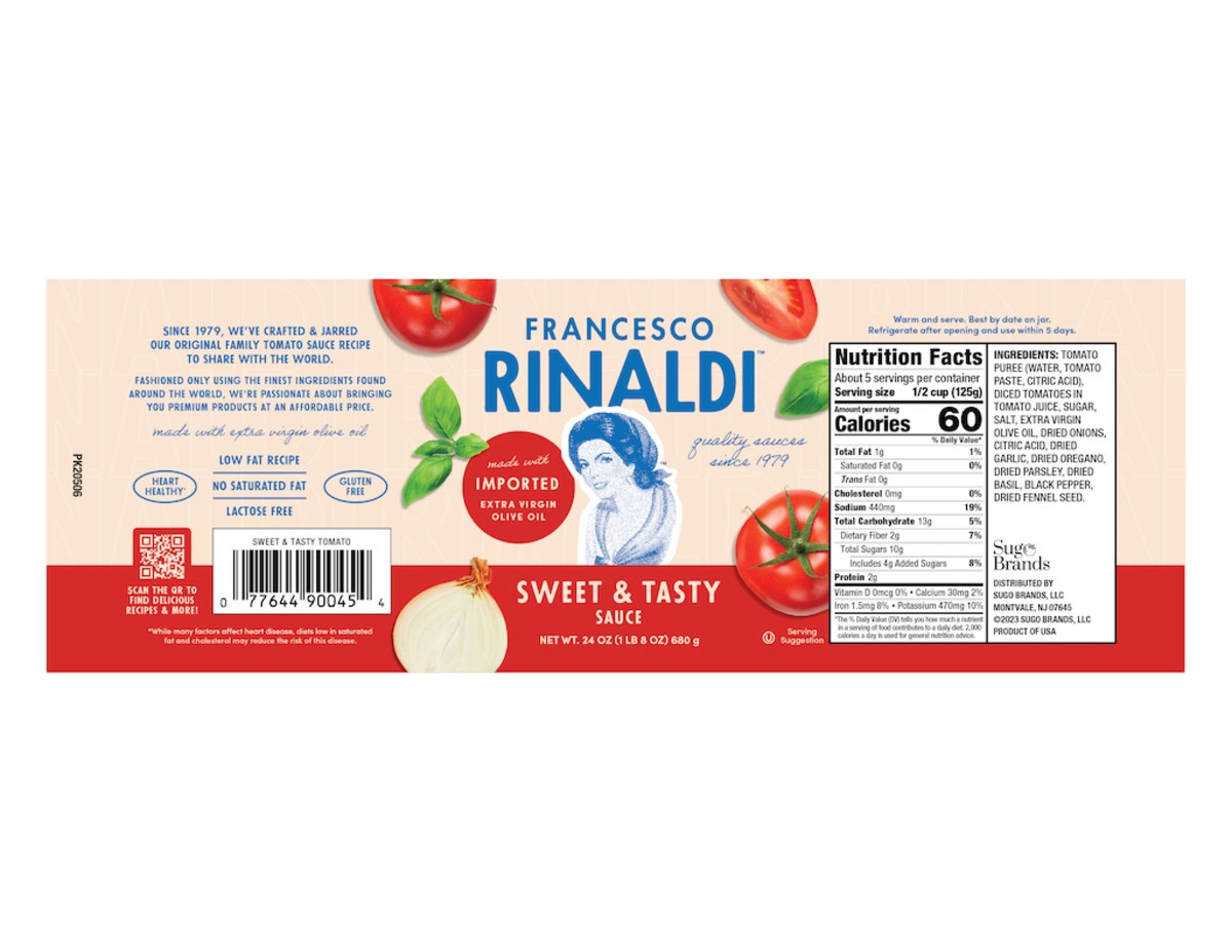 slide 4 of 10, Francesco Rinaldi Sweet And Tasty Tomato Pasta Sauce - 24 Oz, 24 oz