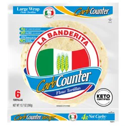 La Banderita Carb Counter Keto Certified Large Flour Tortillas, 6 ct / 13.7 oz