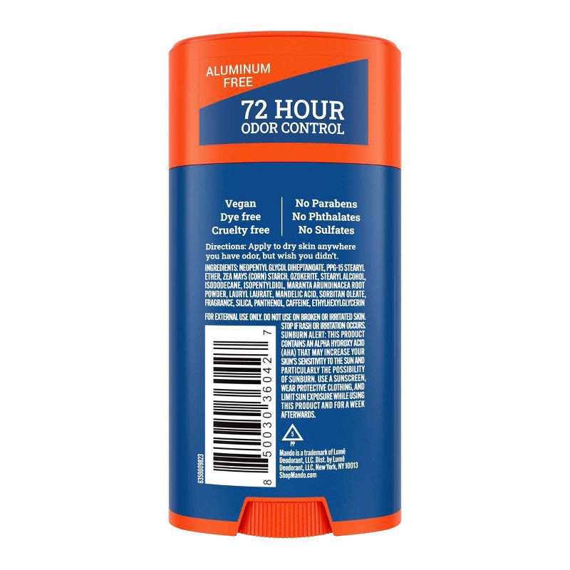 slide 3 of 10, Mando Whole Body Deodorant - Men's Aluminum-Free Smooth Solid Stick Deodorant - Pro Sport - 2.6 oz, 2.6 oz