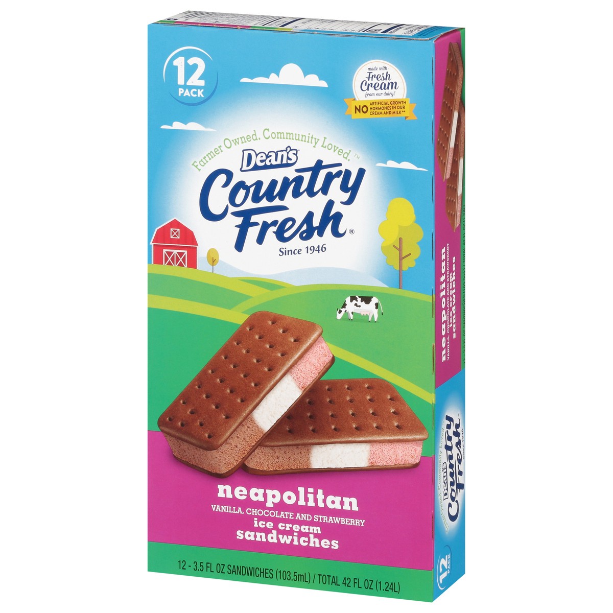 slide 6 of 14, Country Fresh Neapolitan Ice Cream Sandwiches, 12 ct