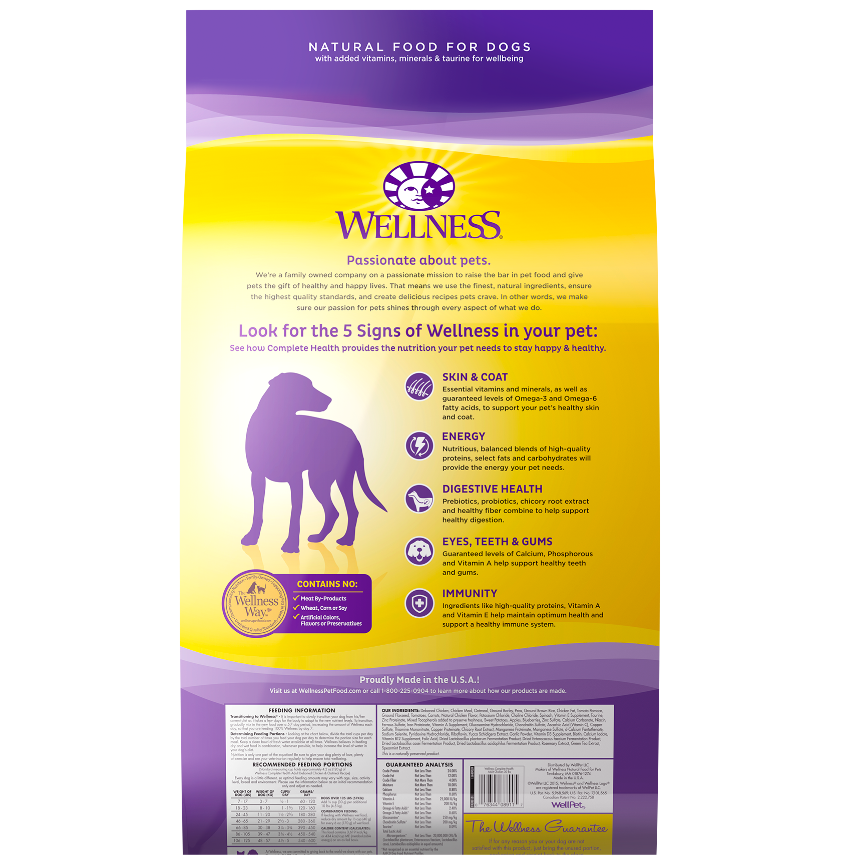 slide 2 of 5, Wellness Complete Health Natural Dry Dog Food, Chicken & Oatmeal, 30-Pound Bag, 1 PK