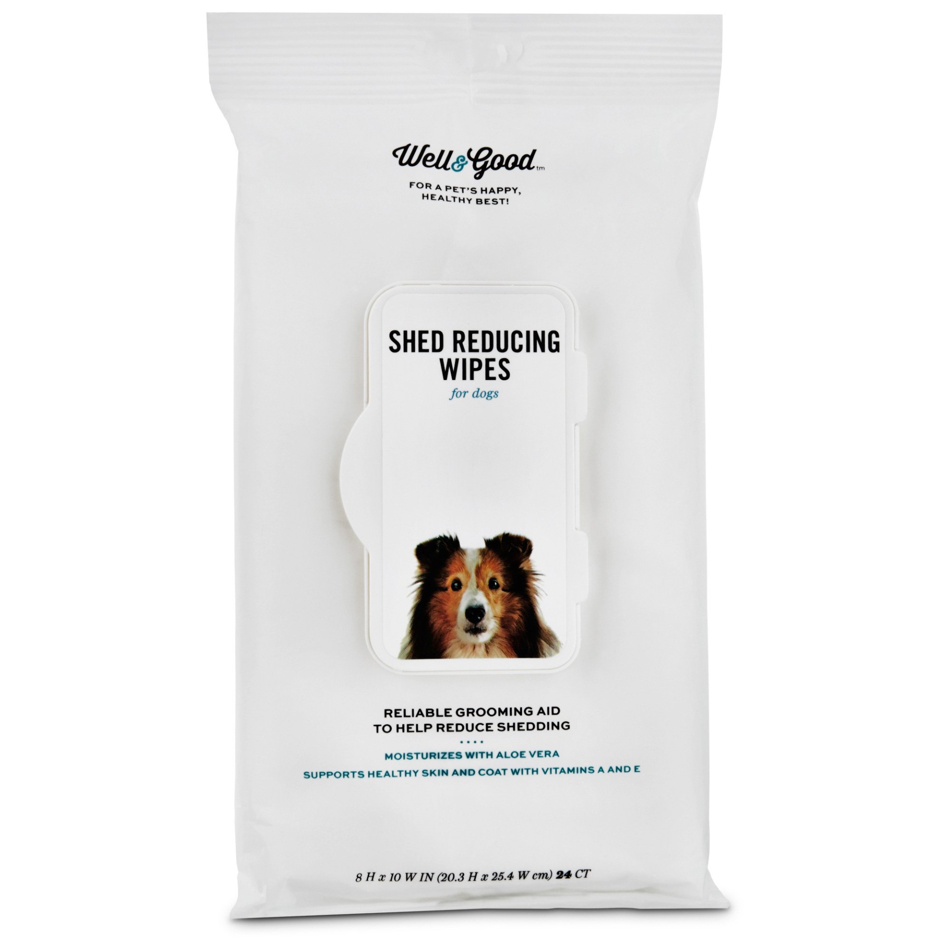 slide 1 of 1, Well & Good Shed Reducing Dog Wipes, 24 ct