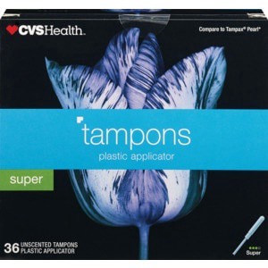 slide 1 of 1, CVS Health Super Absorbency Plastic Tampons Unscented, 36 ct