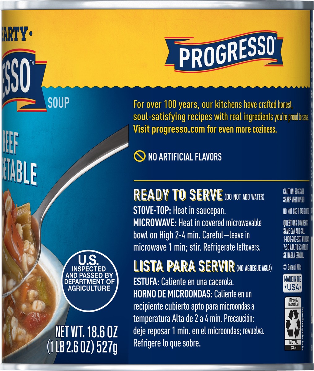 slide 8 of 8, Progresso Rich & Hearty, Savory Beef Barley Vegetable Canned Soup, 18.6 oz., 18.6 oz