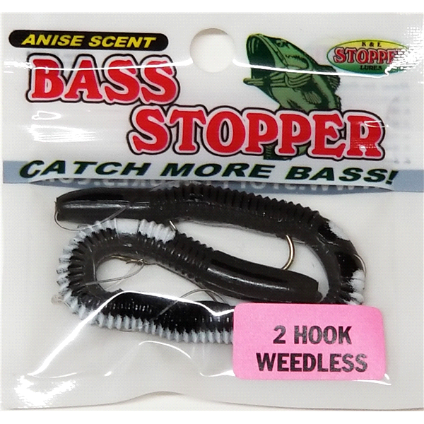 Bass Stopper 2 Hook Weedless Black White Stripe. 1 ct | Shipt