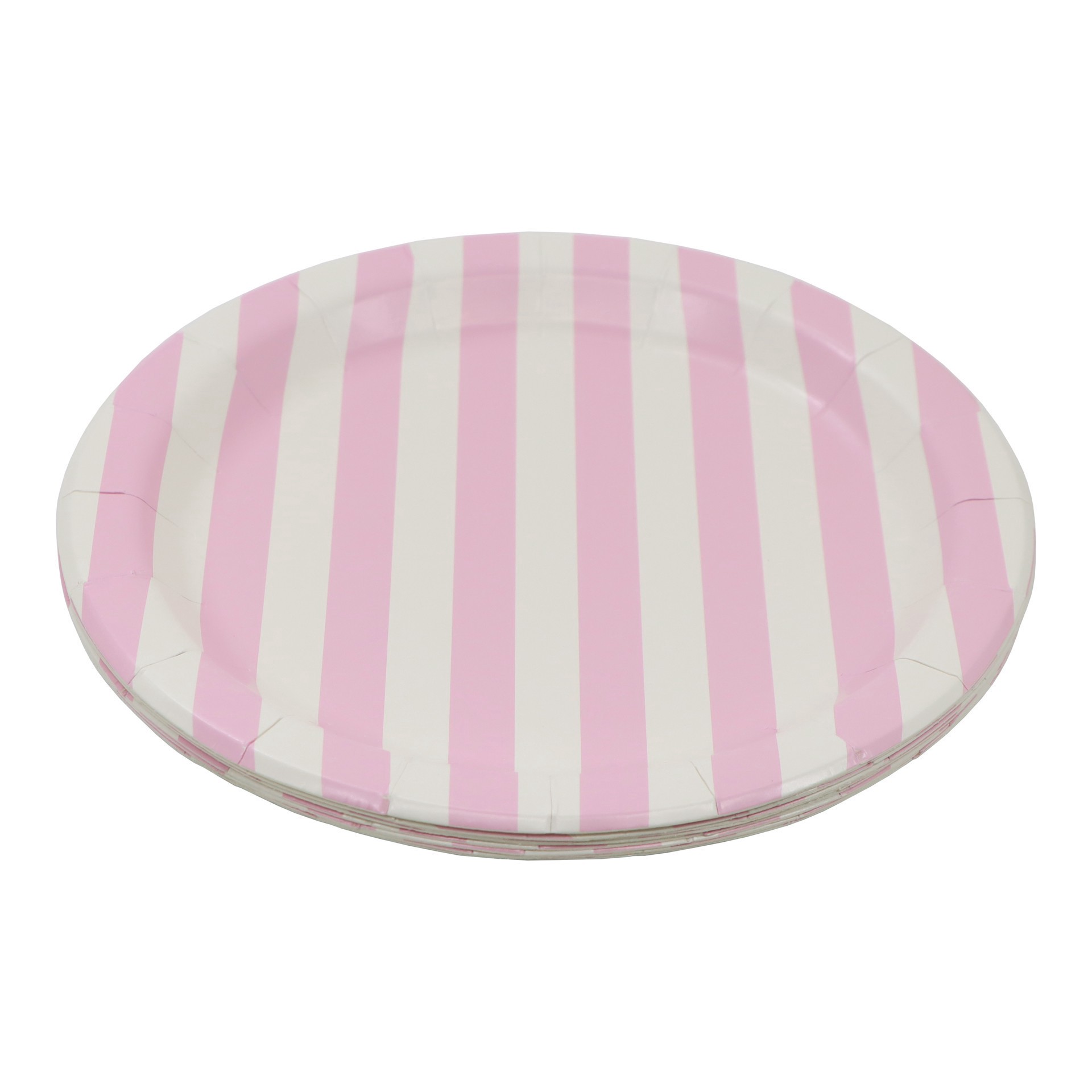 slide 2 of 2, 7" Pink & White Striped Plates, 10ct. By Celebrate It, 10 ct