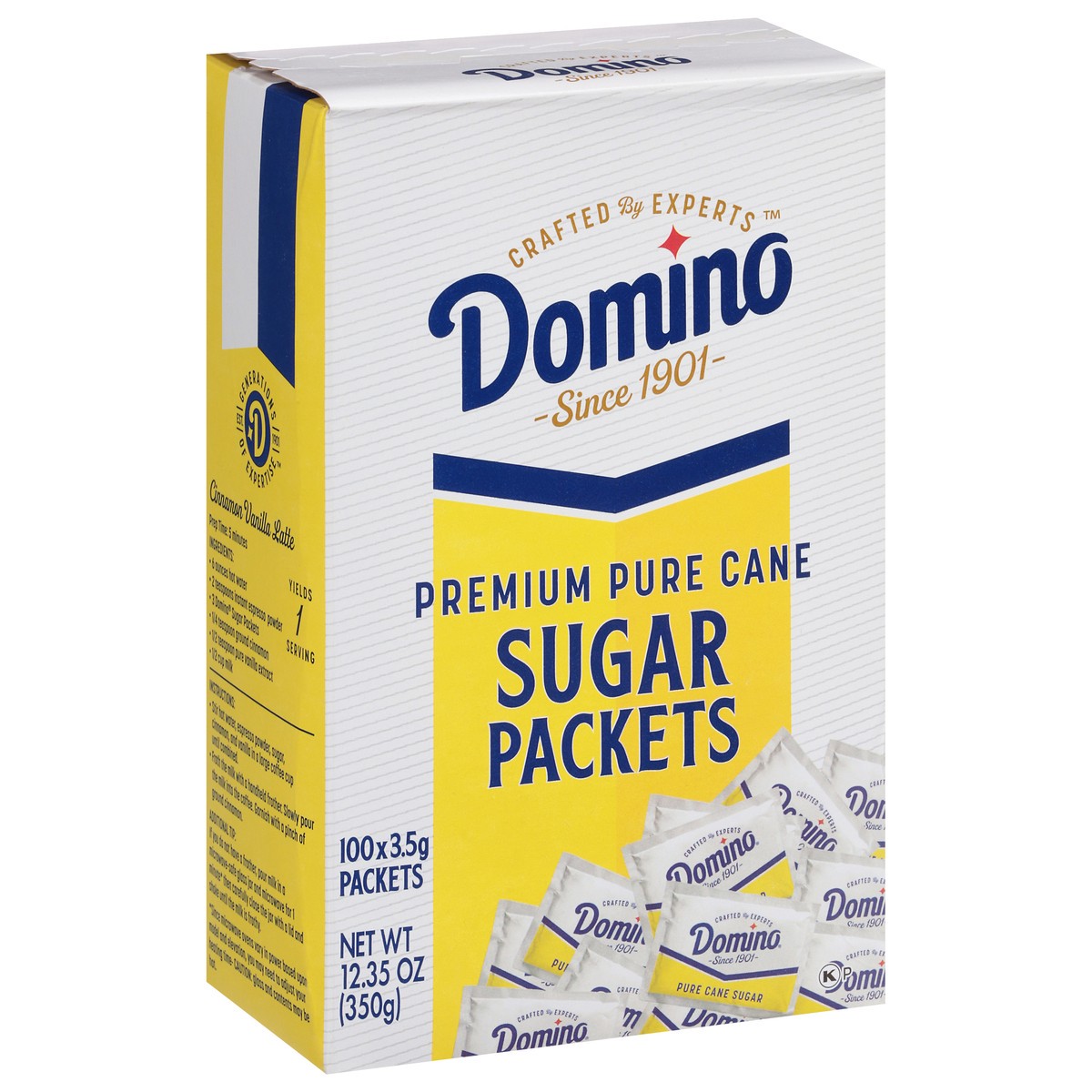 slide 5 of 9, Domino Premium Pure Cane Sugar 100 - 1/8 oz Packets, 12.5 oz