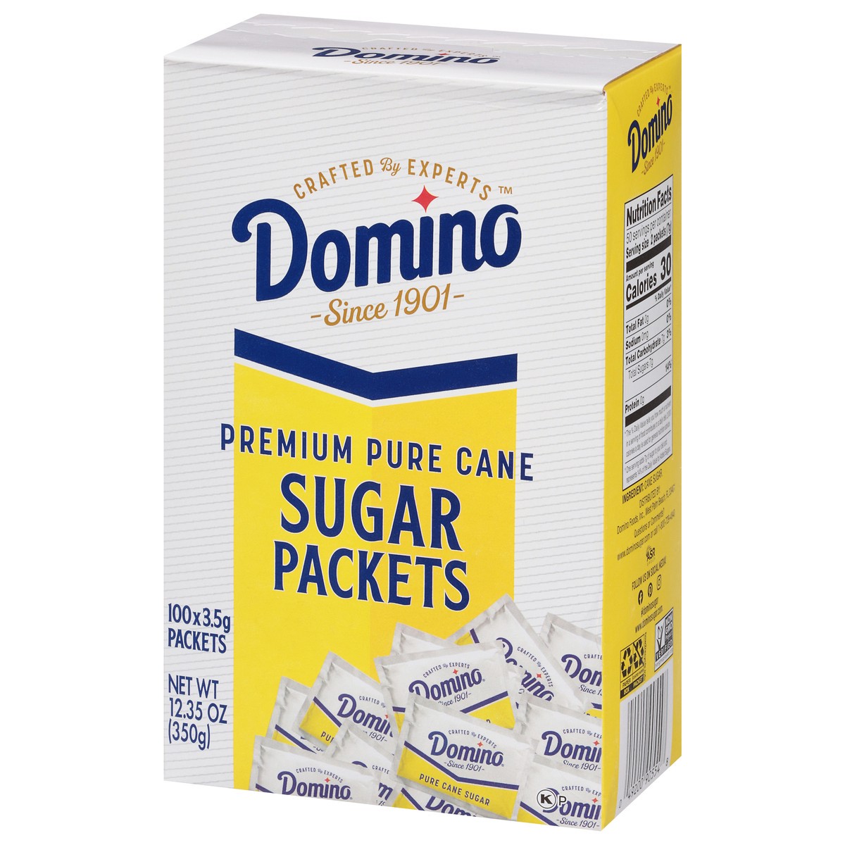 slide 6 of 9, Domino Premium Pure Cane Sugar 100 - 1/8 oz Packets, 12.5 oz