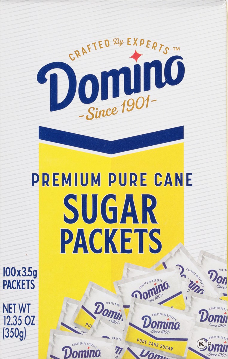 slide 2 of 9, Domino Premium Pure Cane Sugar 100 - 1/8 oz Packets, 12.5 oz