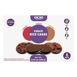 Okko Super Foods Cranberry Chocolate Pecan Nuts Rice Cakes 6 Pack