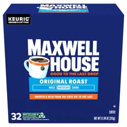 Maxwell House Original Roast Medium Roast K-Cup Coffee Pods, 32 ct. Box