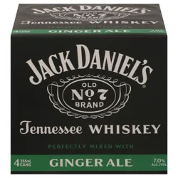 Jack Daniel's Tennessee Whiskey Perfectly Mixed with Ginger Ale 4 - 355 ml Cans