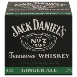 Jack Daniel''s Tennessee Whiskey Perfectly Mixed with Ginger Ale 4 - 355 ml Cans