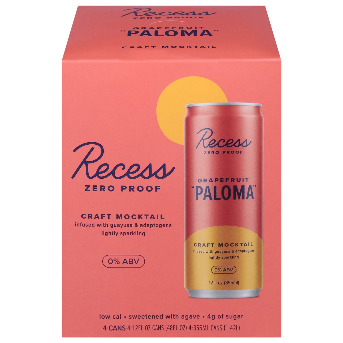 slide 1 of 14, Recess Grapefruit Craft Mocktail 4 - 12 fl oz Cans, 4 ct