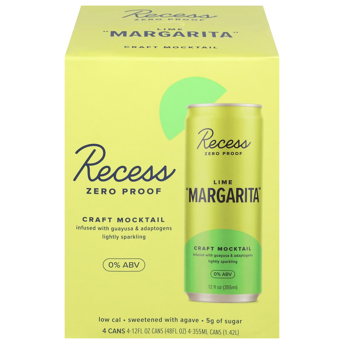 slide 1 of 13, Recess Lime Margarita Craft Mocktail 4 - 12 fl oz Cans, 4 ct
