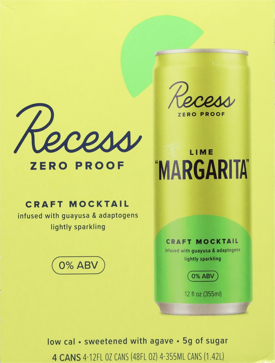 slide 5 of 13, Recess Lime Margarita Craft Mocktail 4 - 12 fl oz Cans, 4 ct
