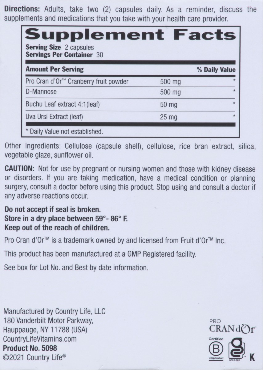 slide 2 of 9, Country Life Urinary Tract Care 60 Vegan Capsules, 60 ct