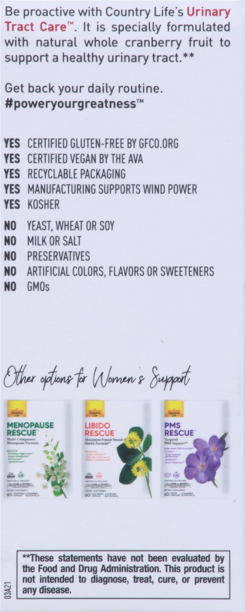 slide 7 of 9, Country Life Urinary Tract Care 60 Vegan Capsules, 60 ct