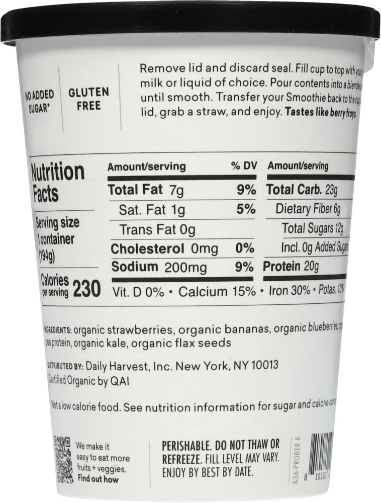 slide 4 of 4, Daily Harvest Mixed Berry Protein Smoothie, 6.8 oz