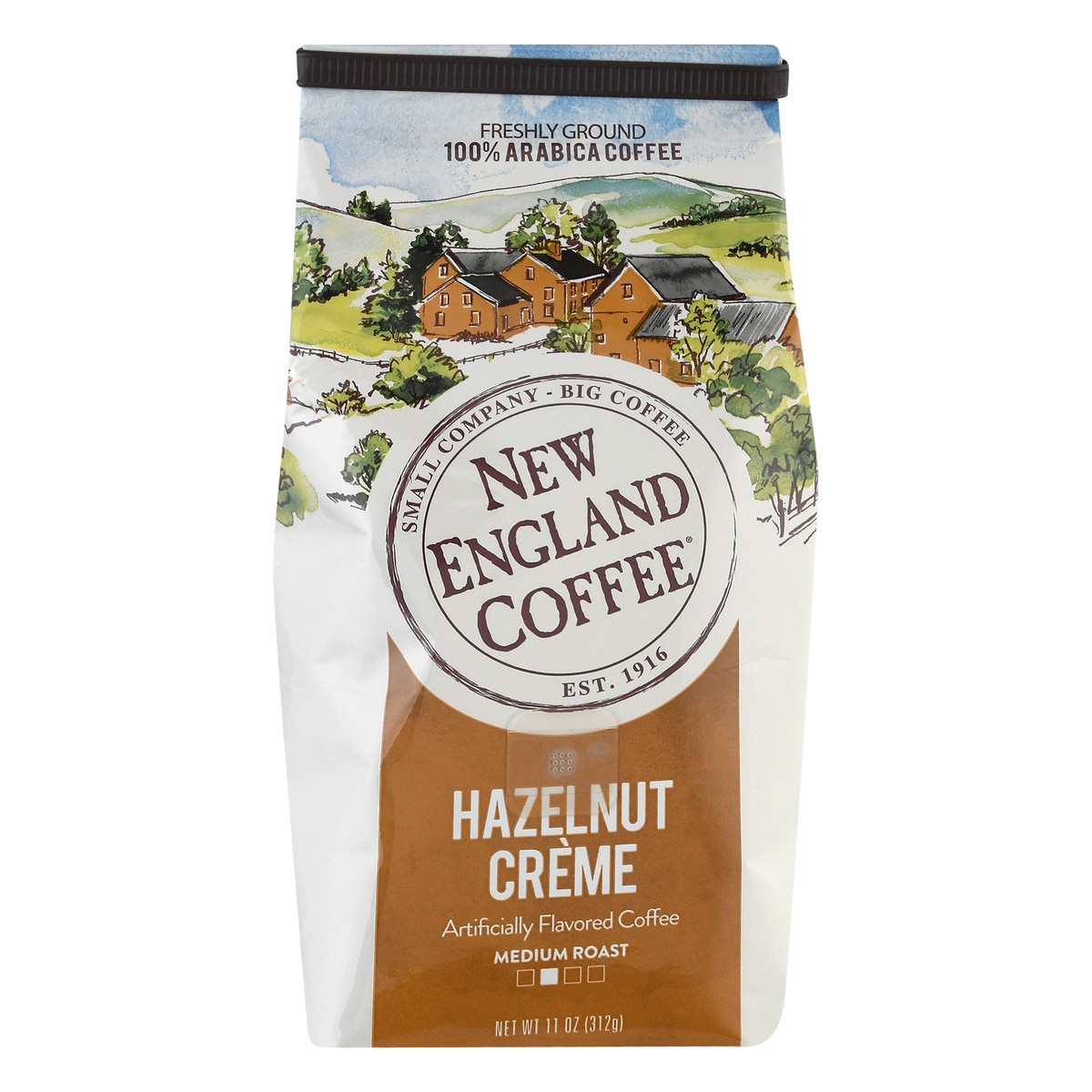 slide 1 of 7, New England Coffee Medium Roast Hazelnut Creme Coffee 11 oz, 11 oz