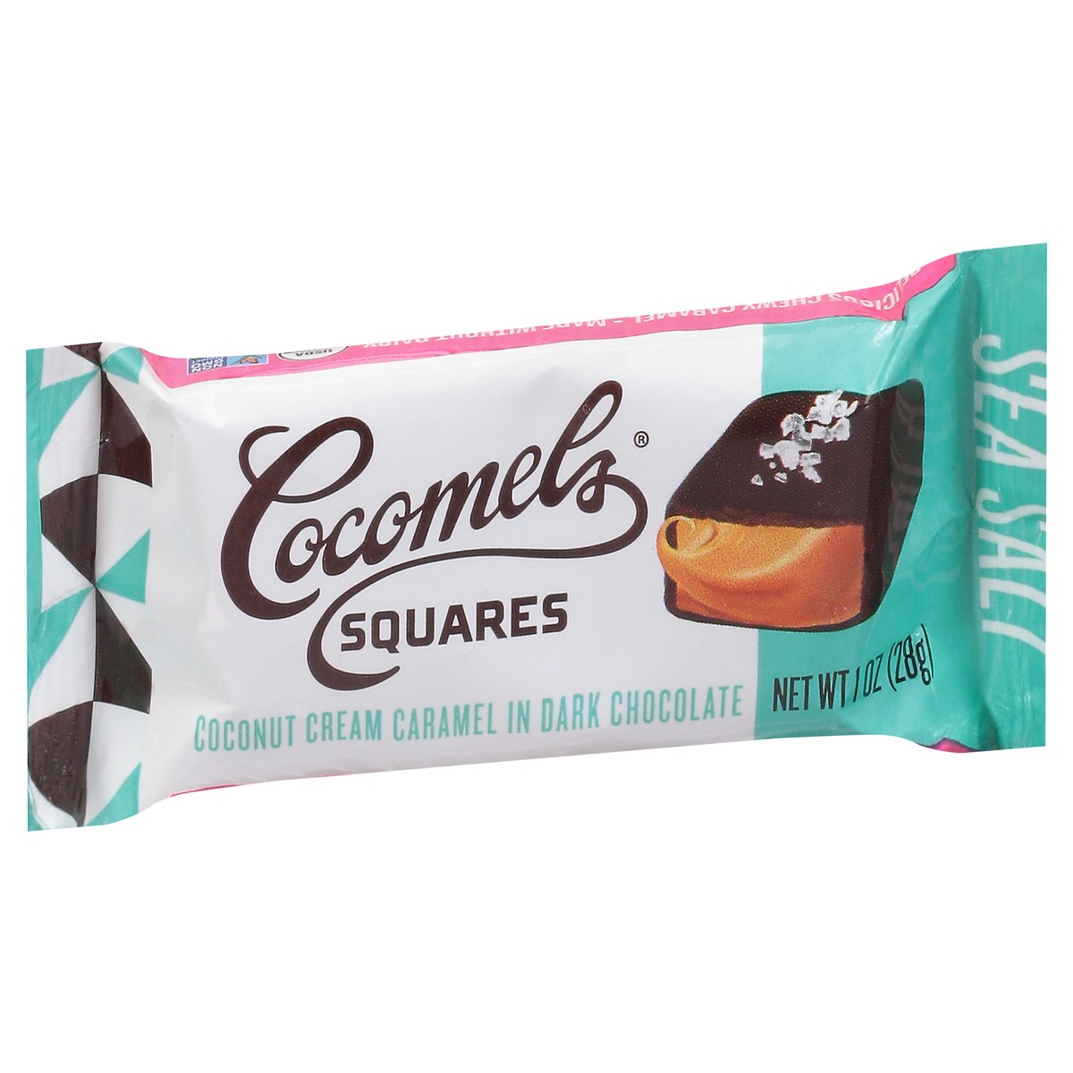 slide 3 of 9, Cocomel's Squares Sea Salt Dark Chocolate 1 oz, 1 oz