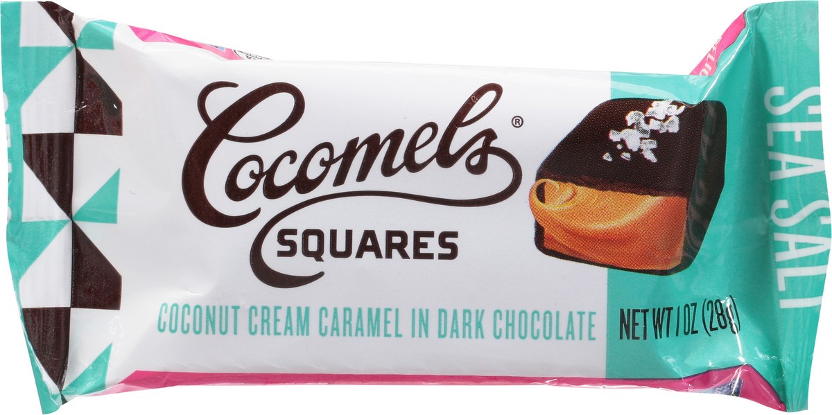 slide 7 of 9, Cocomel's Squares Sea Salt Dark Chocolate 1 oz, 1 oz