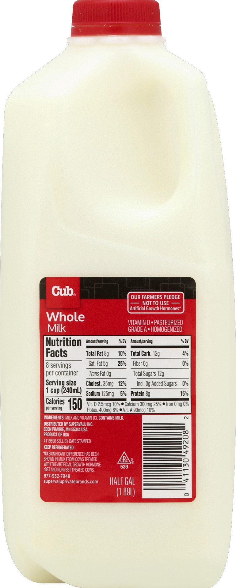 slide 1 of 1, Cub Whole Milk - 64 oz, 64 oz