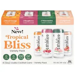 Carbliss Tropical Bliss Vodka Cocktail Variety Pack 8 - 12 oz Cans