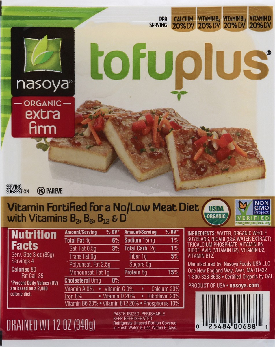 slide 5 of 6, Nasoya Extra Firm Tofu Plus, 12 oz