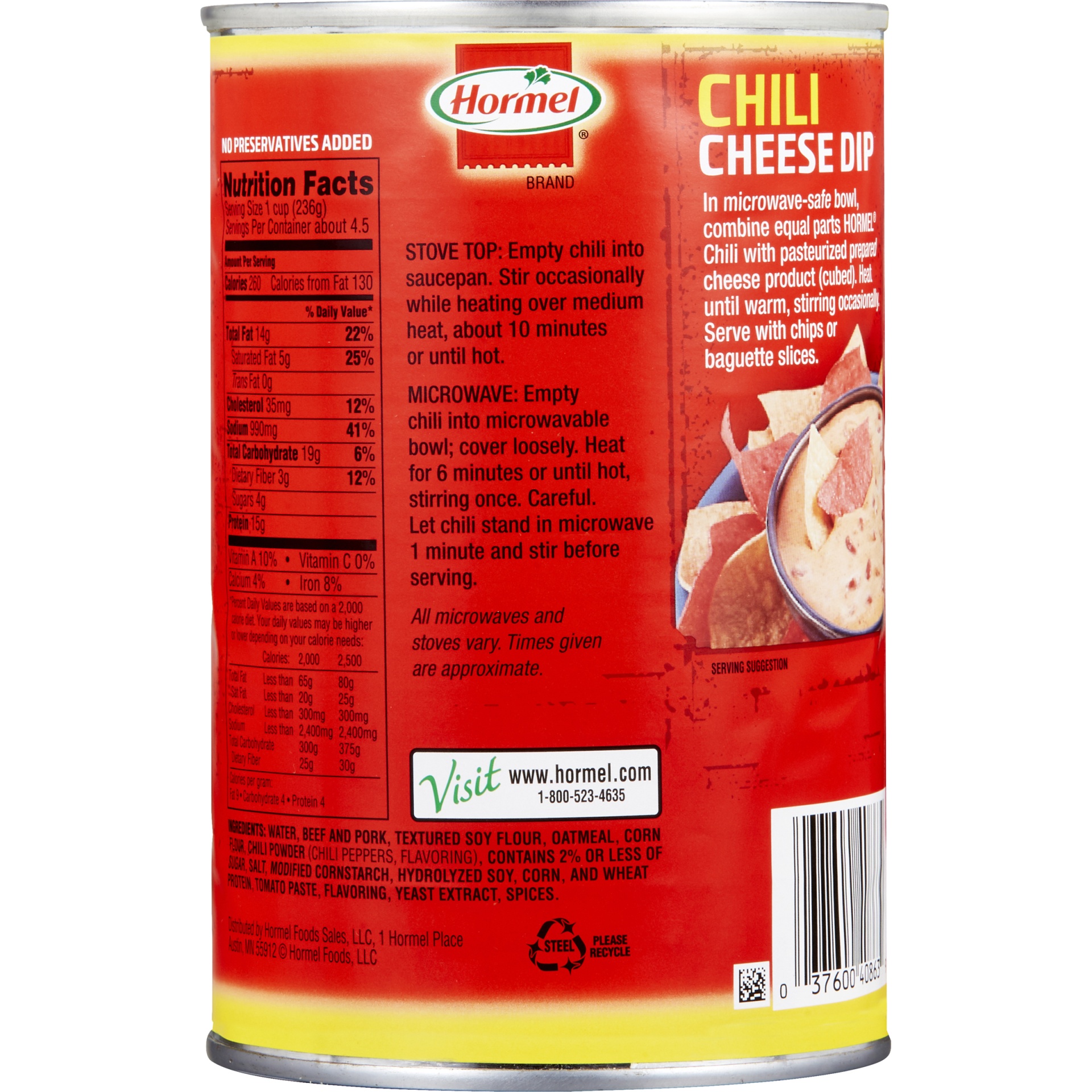 slide 6 of 6, Hormel Chili With No Beans, 38 oz