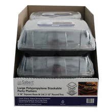 Sabert 16" 5 Compartment Black Platter with Lid