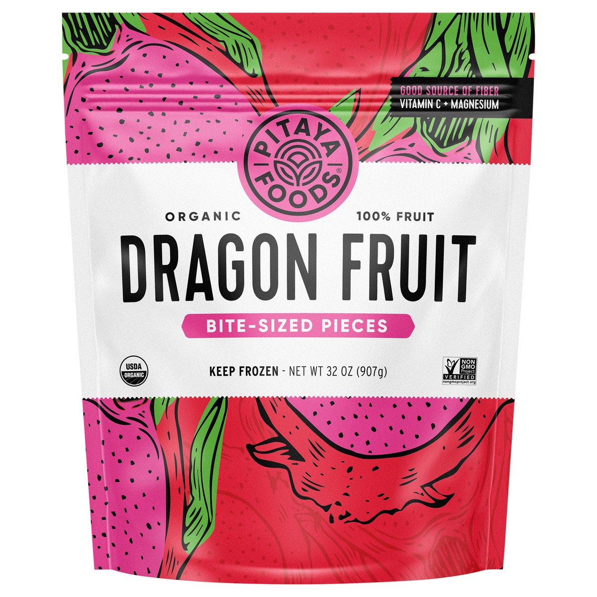 slide 1 of 7, Pitaya Foods Organic Dragon Fruit Bite-Sized Pieces 32 oz, 32 oz