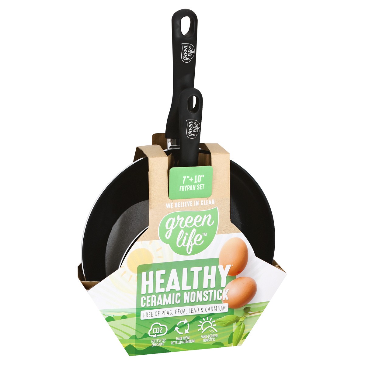 slide 2 of 9, GreenLife Green Life 2Pc Fry Pan Set Black, 1 ct