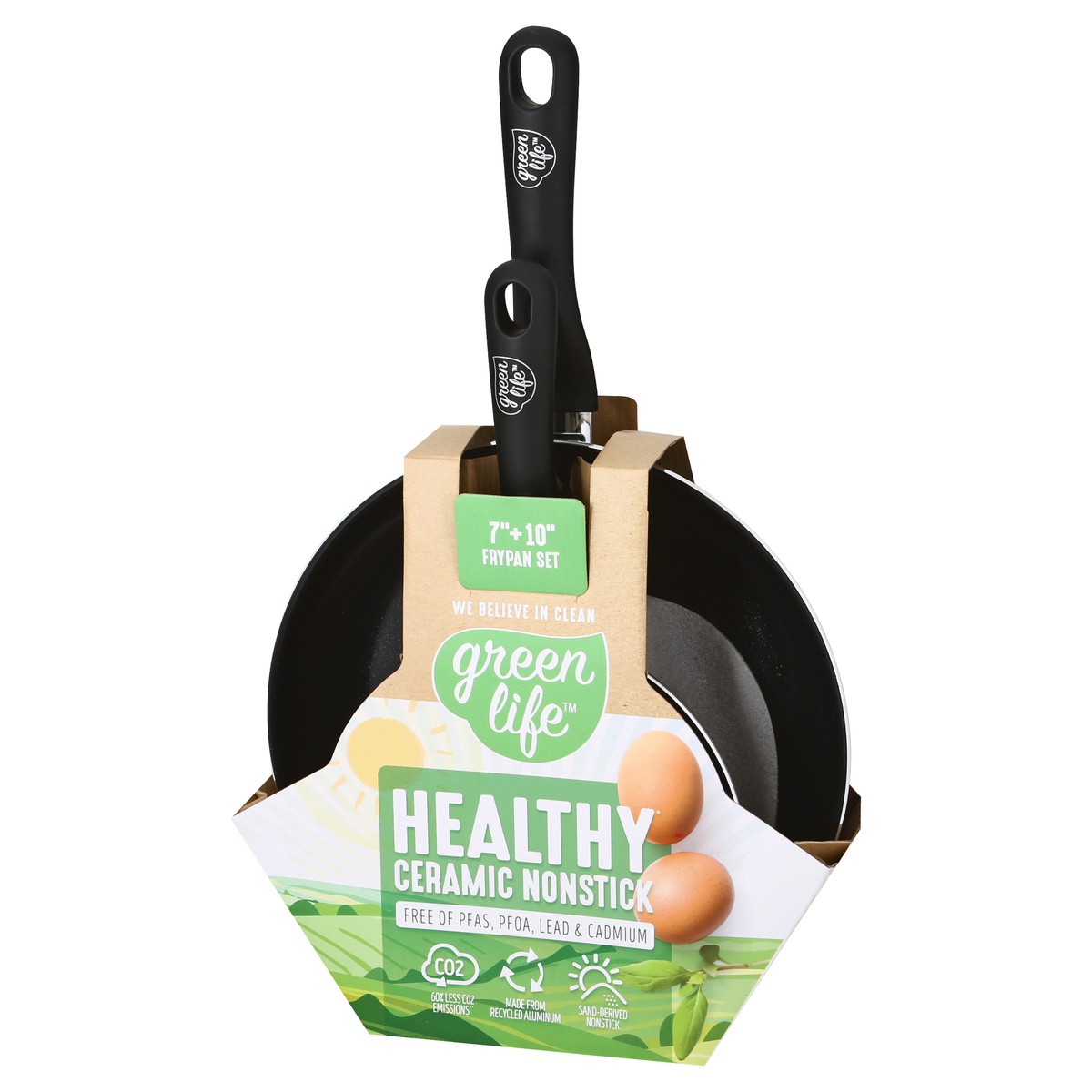 slide 3 of 9, GreenLife Green Life 2Pc Fry Pan Set Black, 1 ct