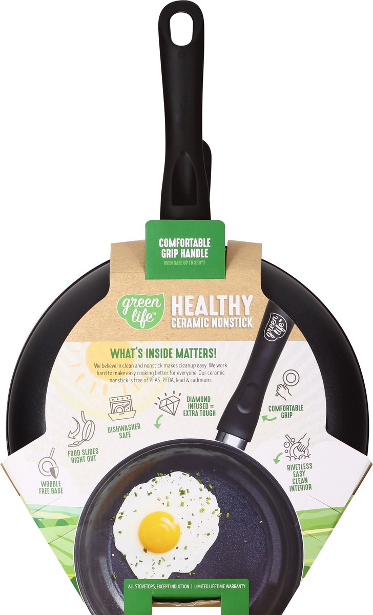 slide 5 of 9, GreenLife Green Life 2Pc Fry Pan Set Black, 1 ct