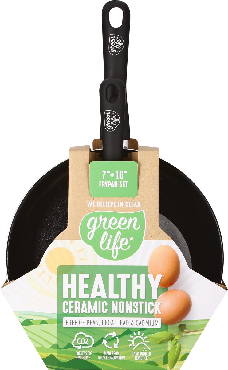 slide 6 of 9, GreenLife Green Life 2Pc Fry Pan Set Black, 1 ct